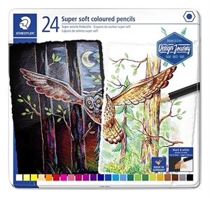 Staedtler Super Soft Colored Pencils in a tin case, assorted (24)